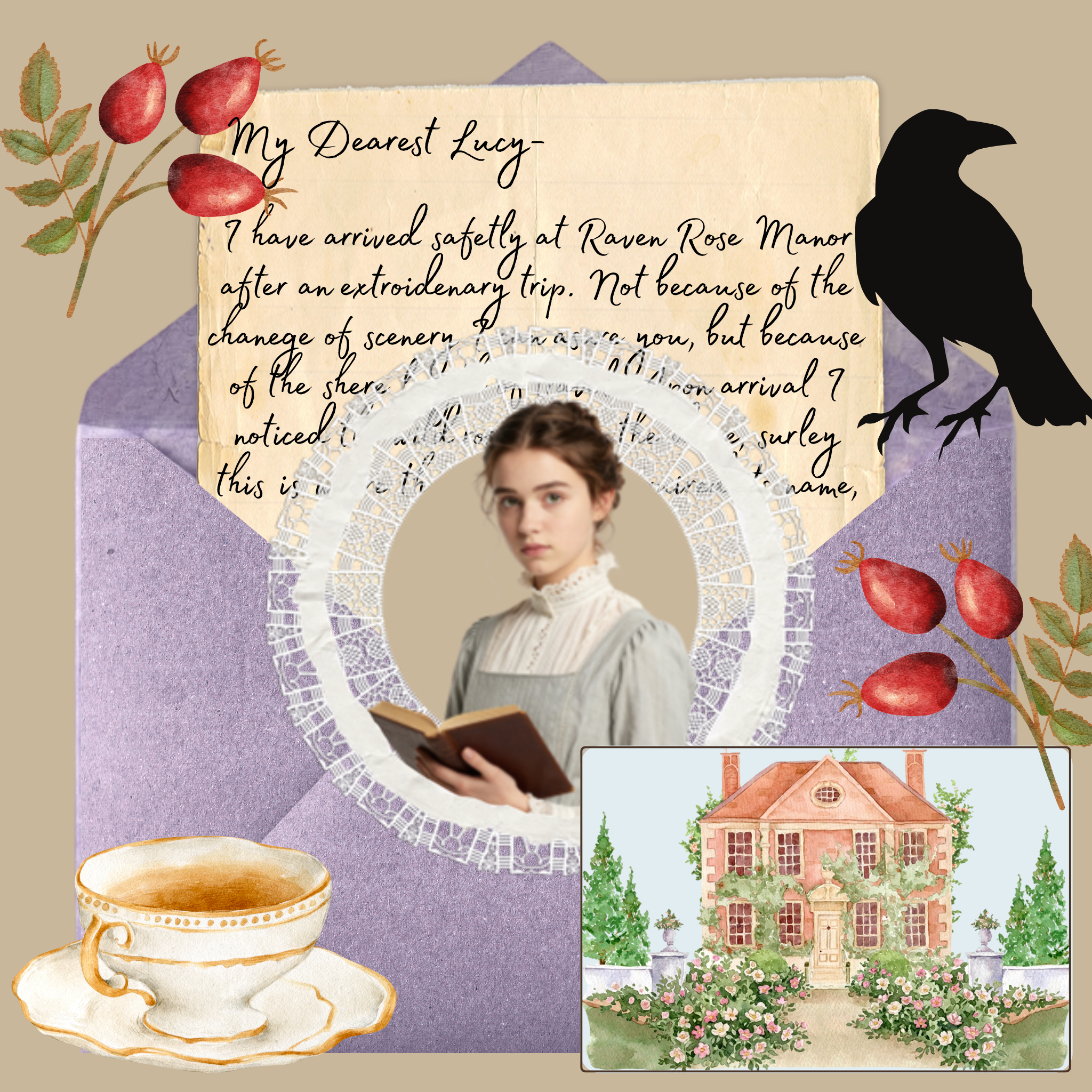 Letters from Raven Rose Manor – Victorian snail mail subscription envelope