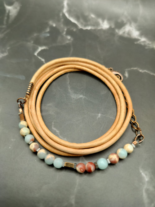 BESTIES - Morse Code Leather Wrap Bracelet