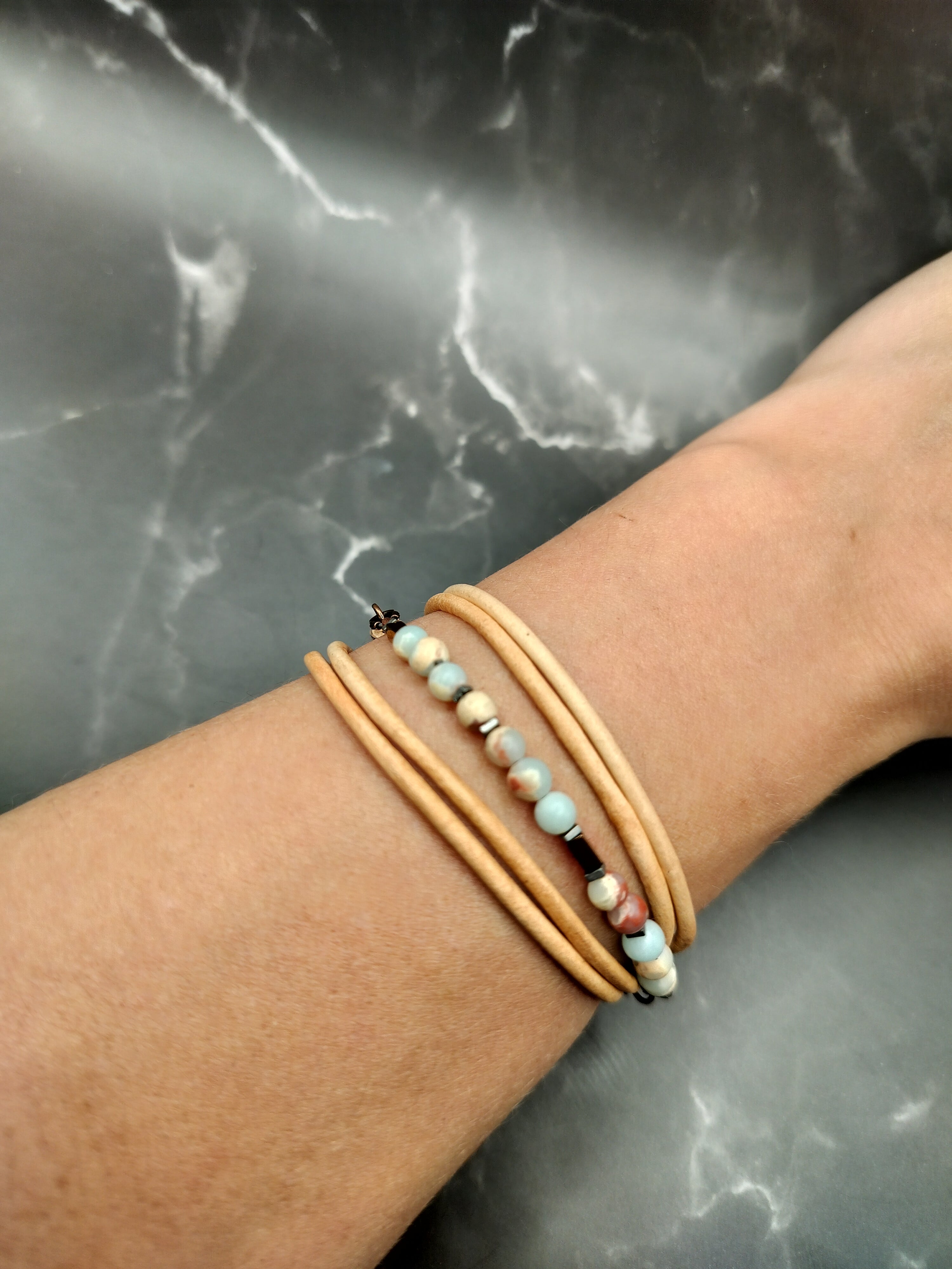 BESTIES - Morse Code Leather Wrap Bracelet