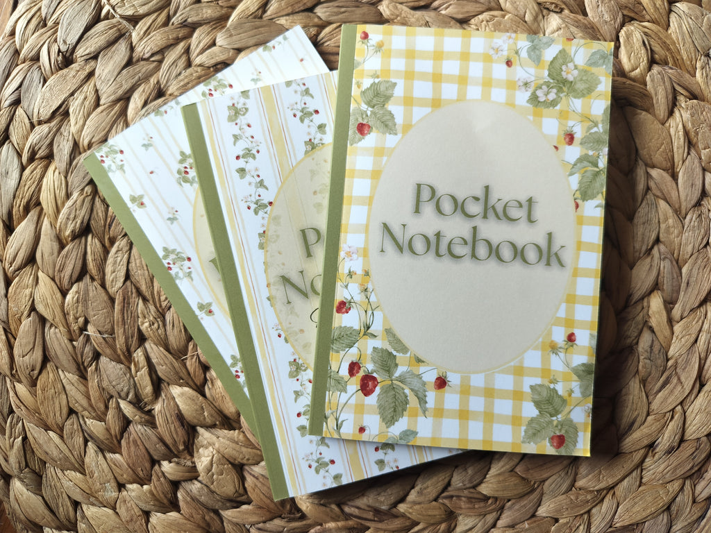 Strawberry Pocket Notebook | Lined Journal | 4x6 | 180 pages