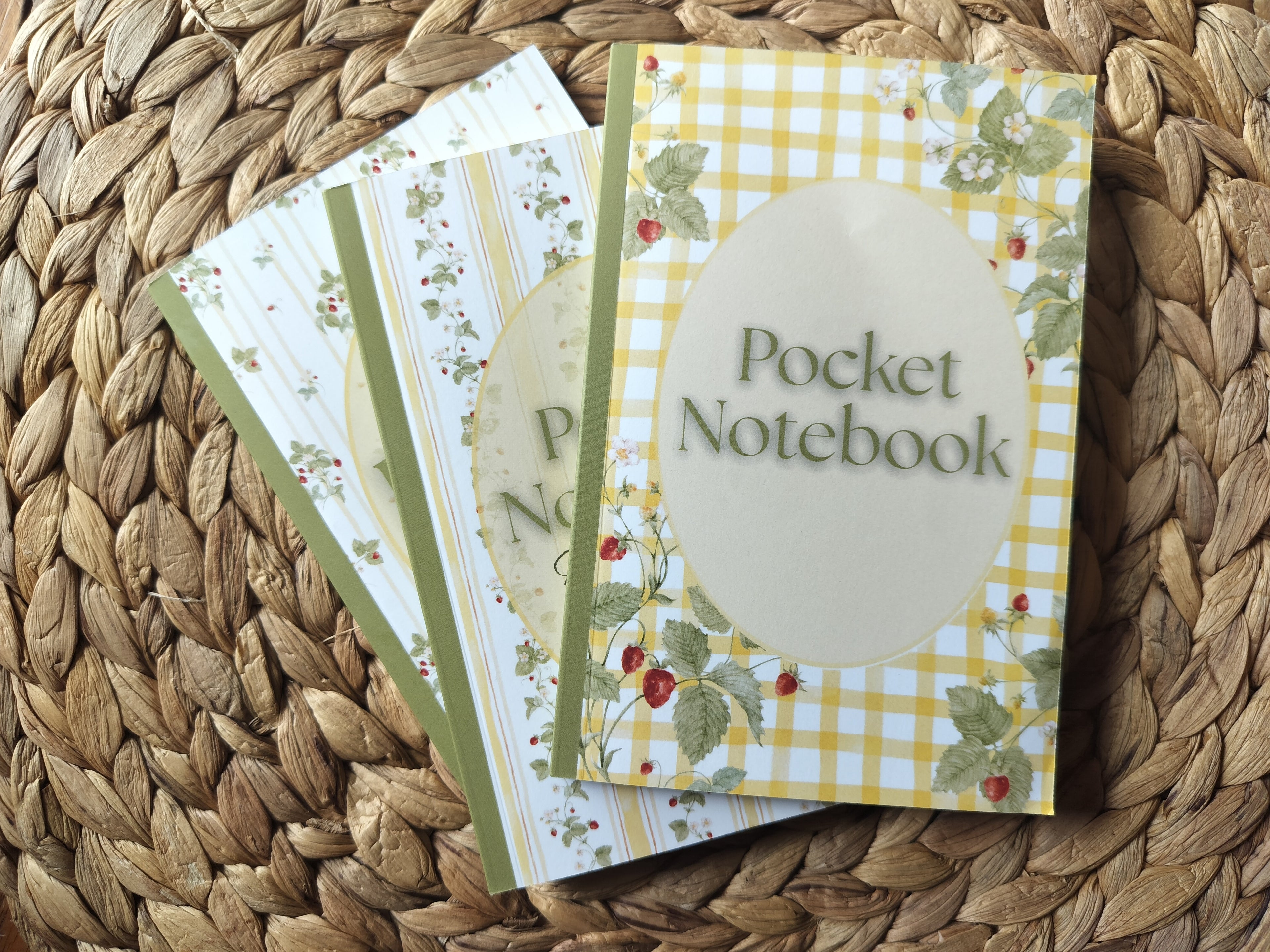 Strawberry Pocket Notebook | Lined Journal | 4x6 | 180 pages