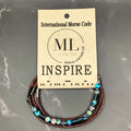 INSPIRE - Morse Code Leather Wrap Bracelet