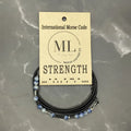 STRENGTH- Morse Code Leather Wrap Bracelet