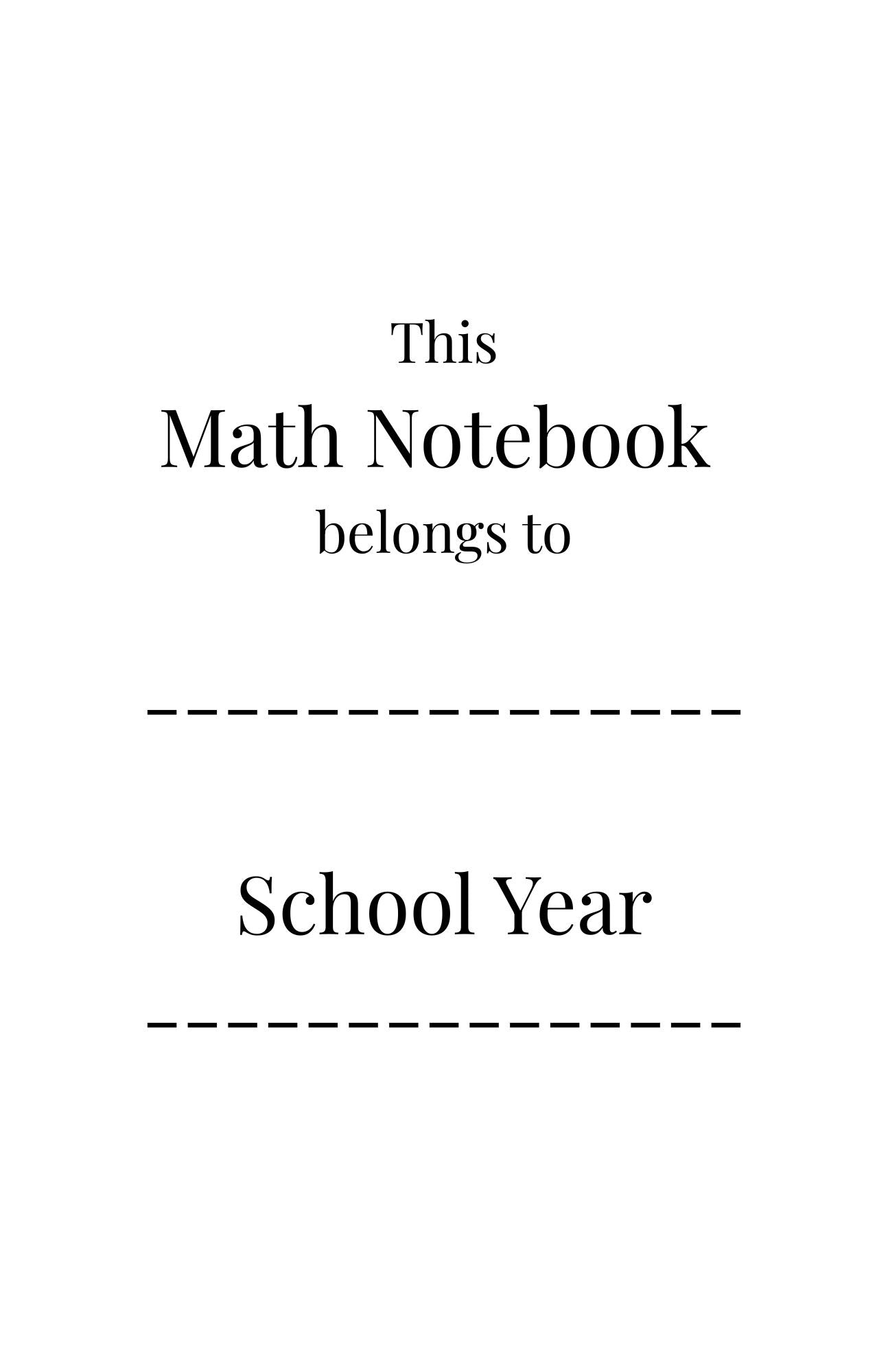 Math Notebook