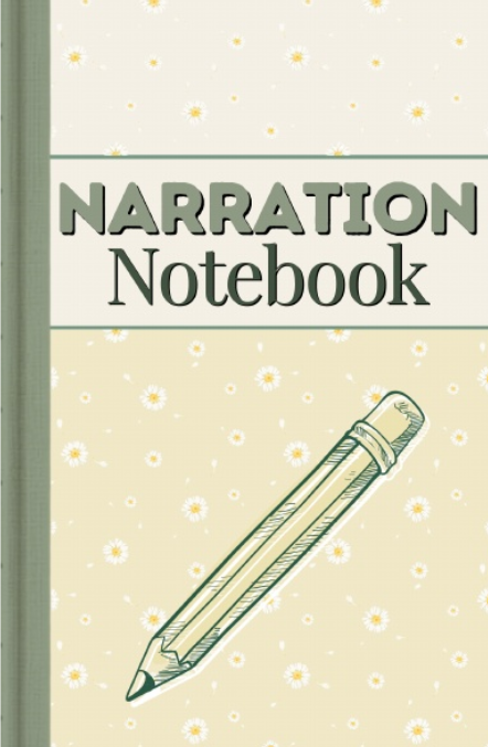 Narration Notebook Daisy Collection front cover – soft daisy-print matte cover with pencil illustration, 5.5x8.5 Charlotte Mason narration notebook by Silver Maple Press