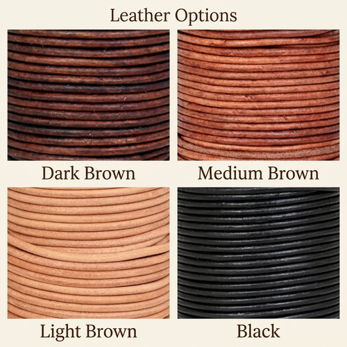 Leather options labeled Dark Brown, Medium Brown, Light Brown, and Black