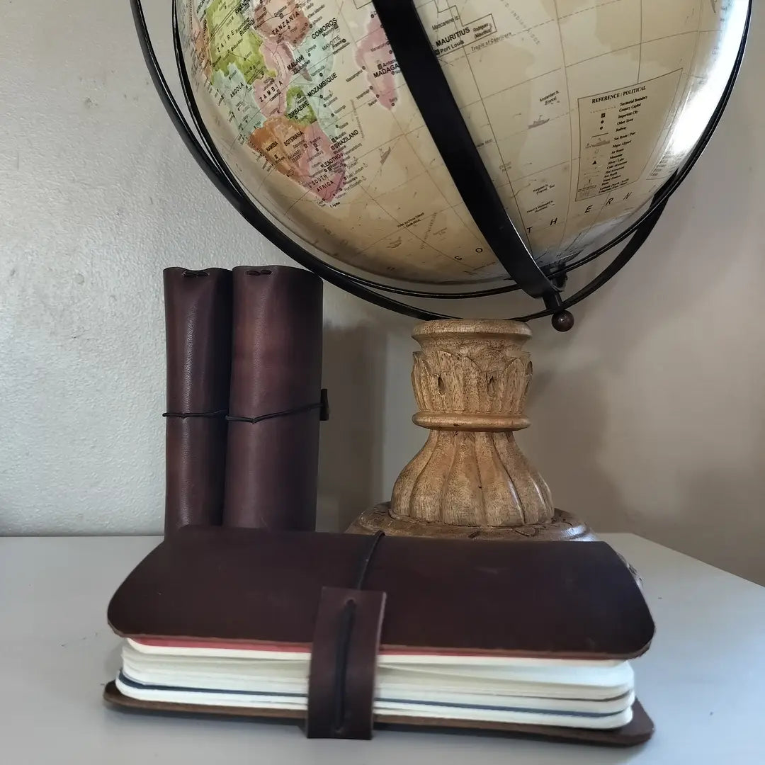 Small Leather Journal System | Designed for 4x6 Inserts | Dark Brown Leather