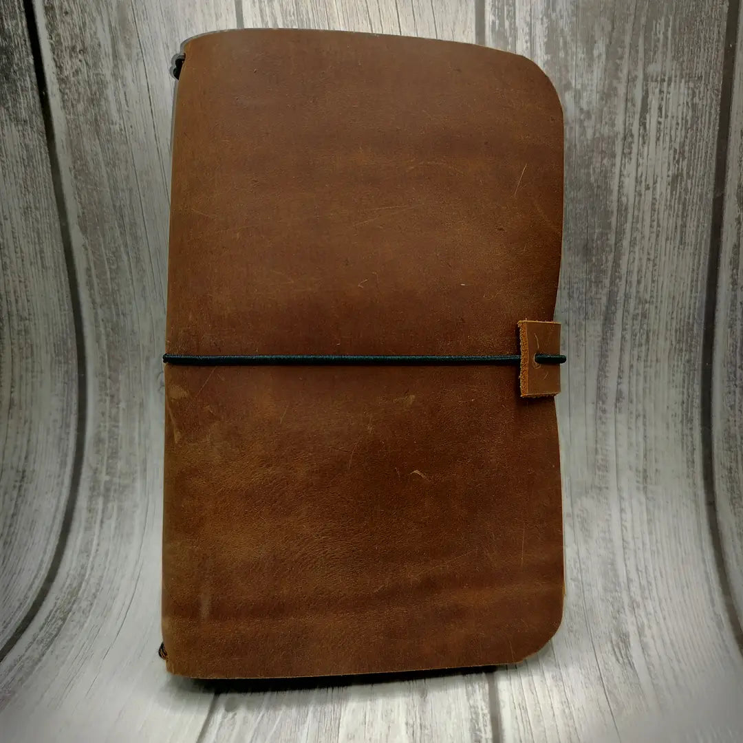 Large Leather Journal System | Designed for 5.5x8.5 Inserts | Medium Brown Leather