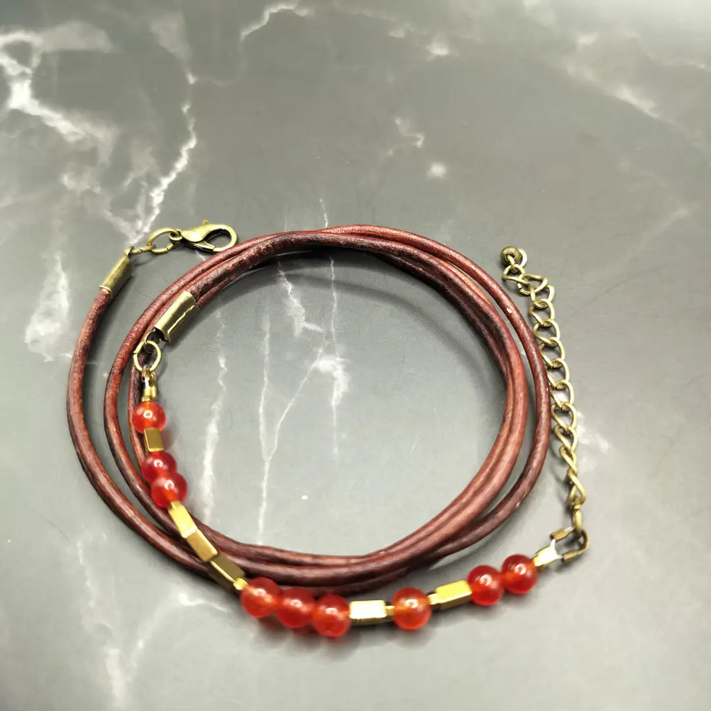 LOVED - Morse Code Leather Wrap Bracelet