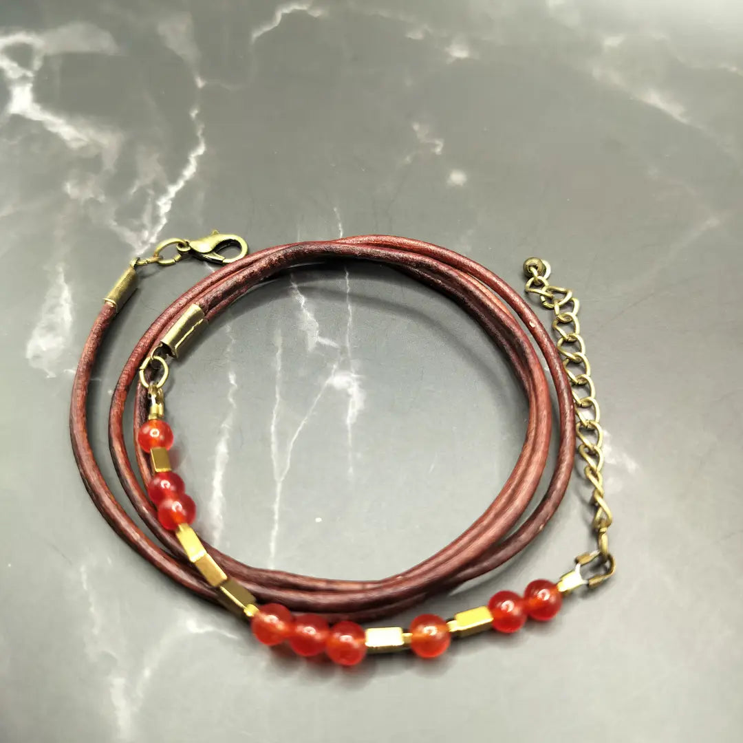 LOVED - Morse Code Leather Wrap Bracelet