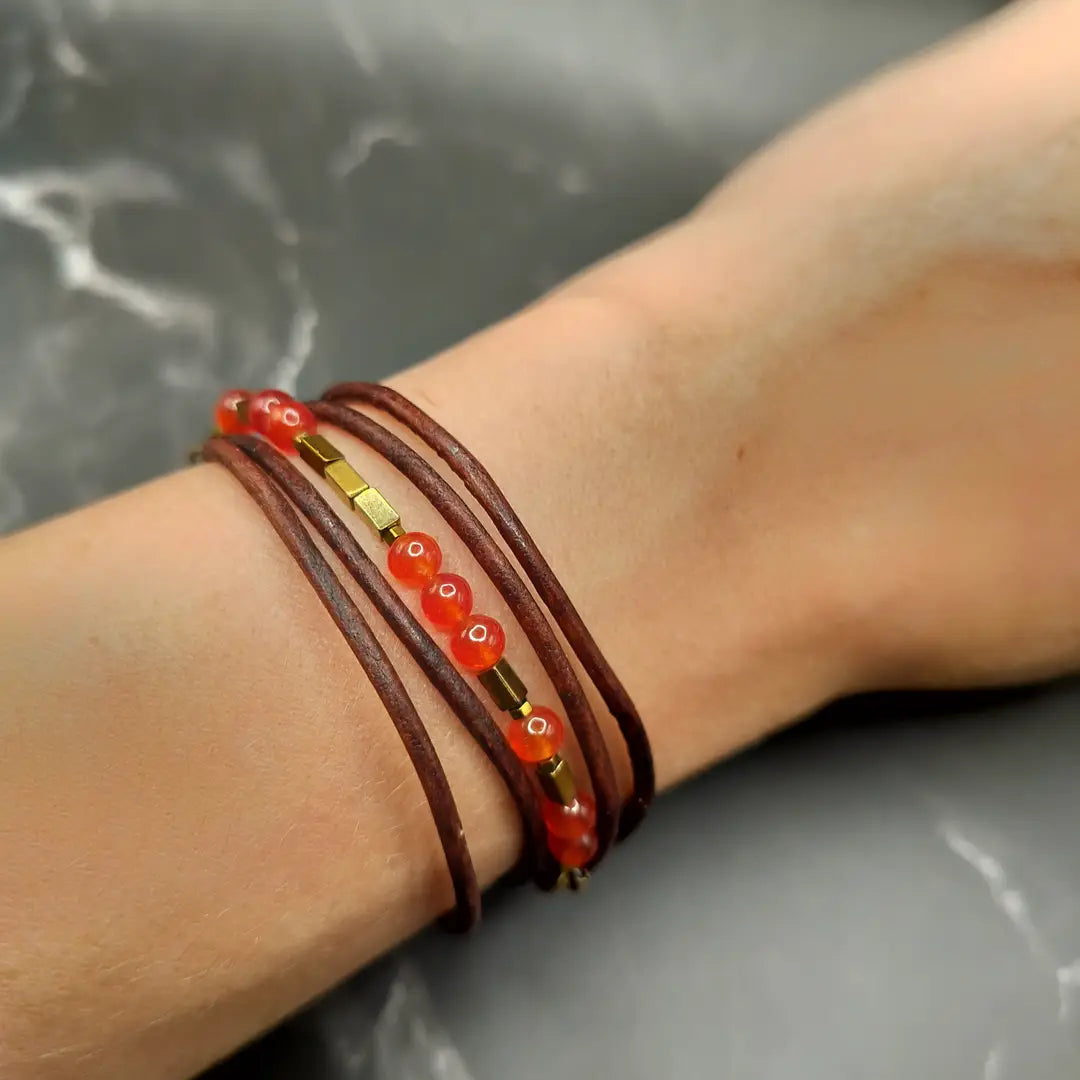 LOVED - Morse Code Leather Wrap Bracelet